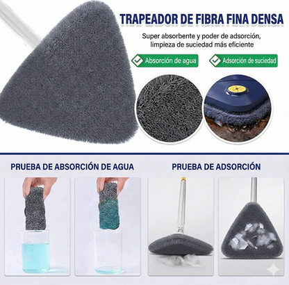 Mopa Fregona Triangular De Limpieza Ajustable Giratoria de 360°